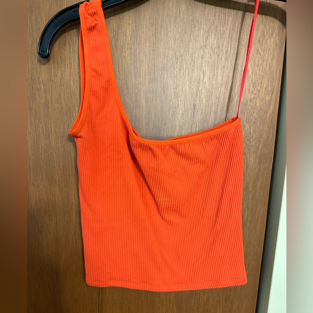 Dynamite Orange Ribbed Tank Top